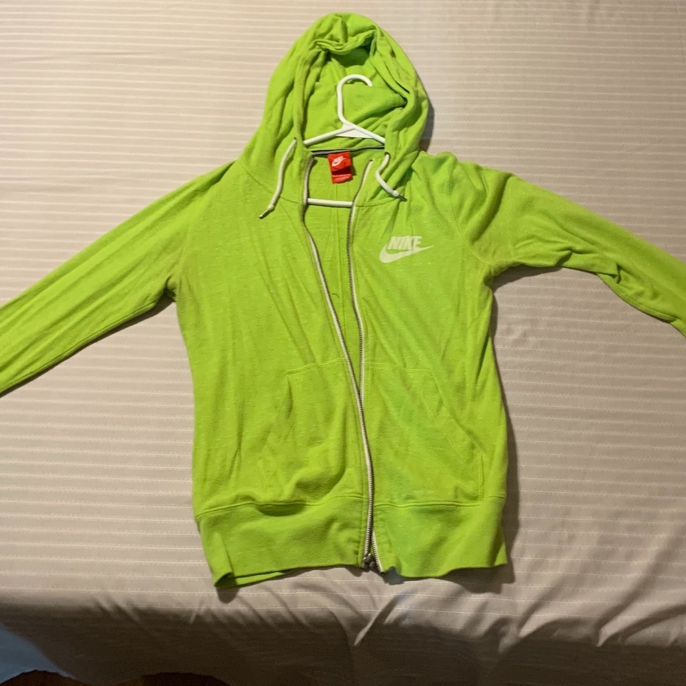 Nike Neon green zip up sweater